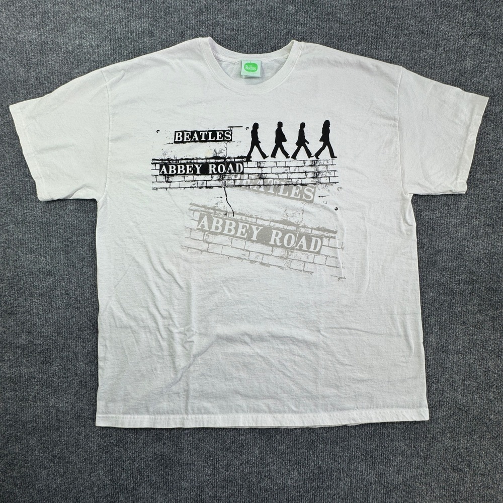 The Beatles Abbey Road T Shirt Mens 2XL White Graphic Rock Band Y2K